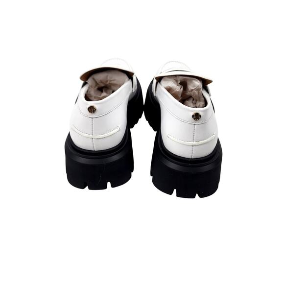 Maje Women's White Leather Chunky Platform Lug Loafers French Size 39/ US 8.5 - Picture 4 of 7